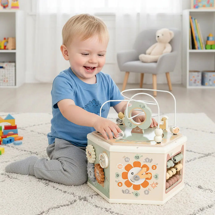 Wooden Activity Cube 11-in-1 Montessori Toys for 18M - 4YS 