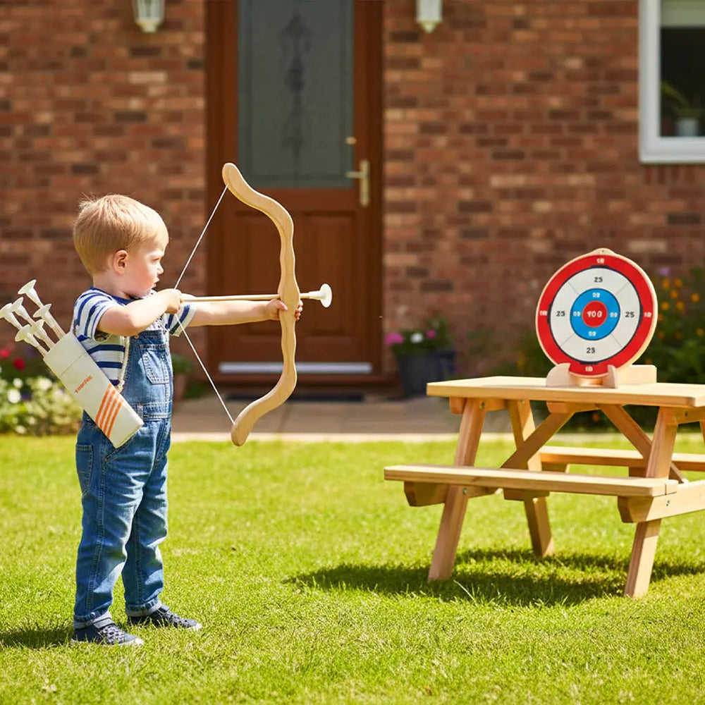 Wooden Bow and Arrow Set for Kids 