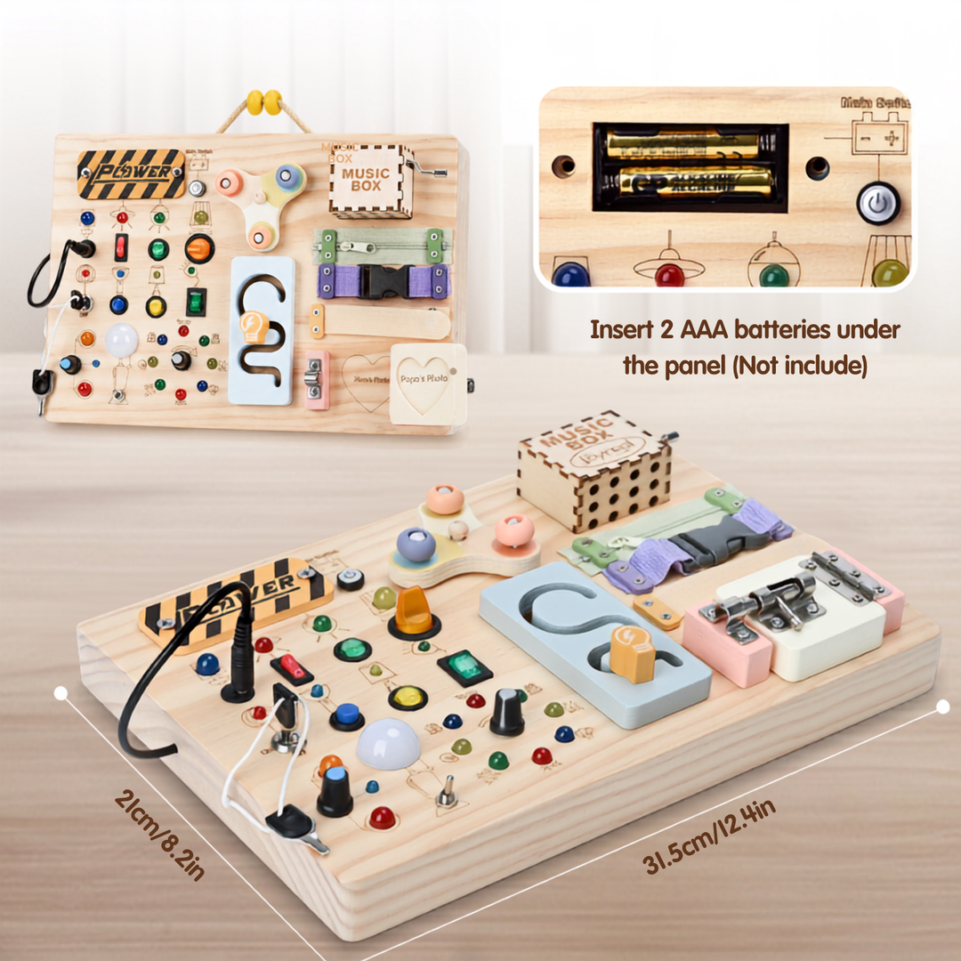 Montessori Power Busy Board for Early Learning Kids