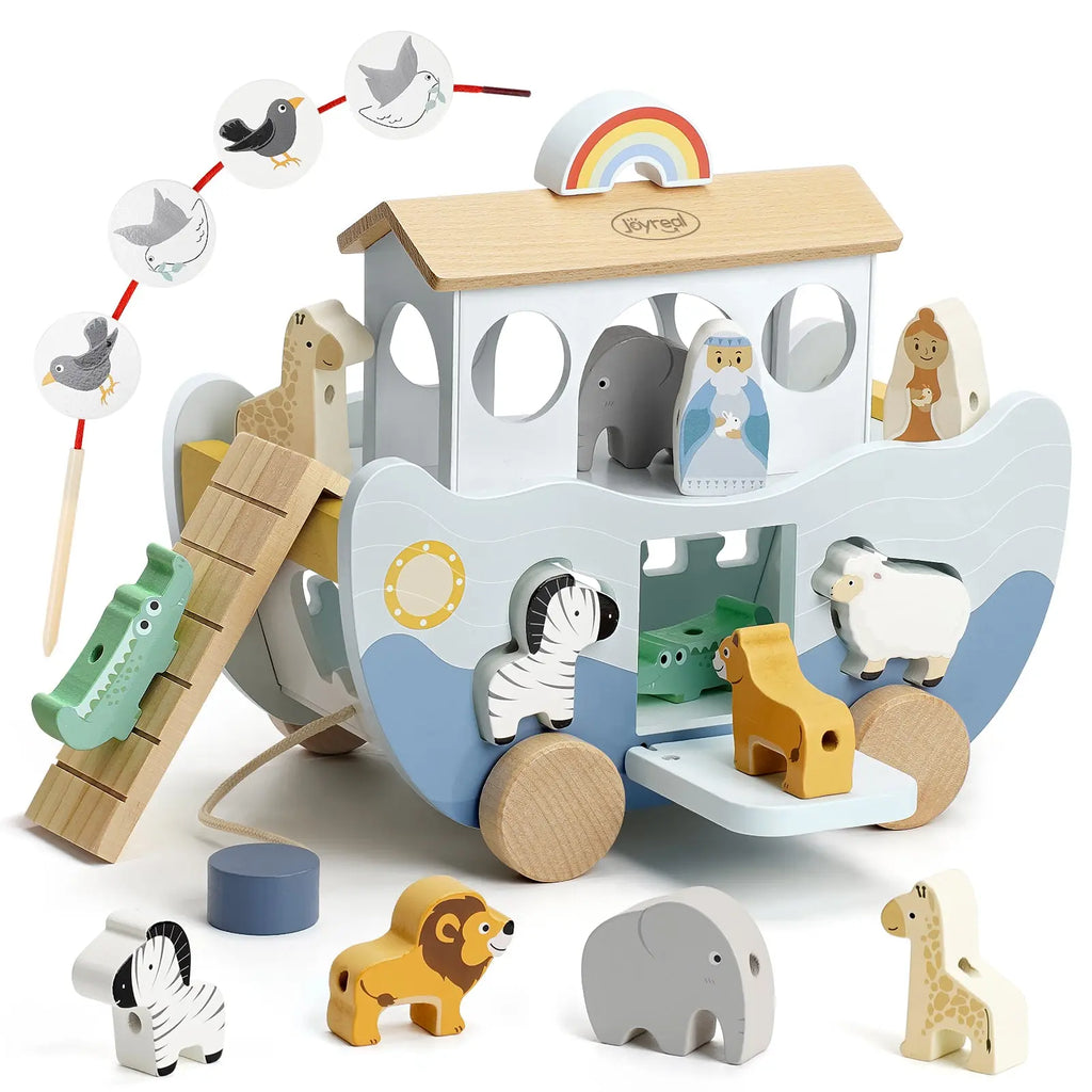 Wooden Noahs Ark Toy Montessori Learning