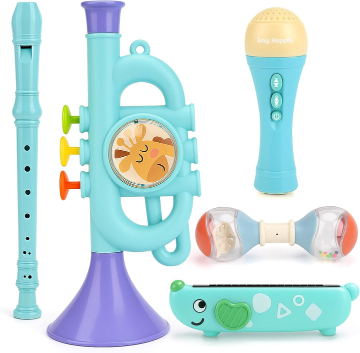 5-in-1 Musical Toys for Toddlers 2-4 – Birthday Gift with Trumpet & Flute