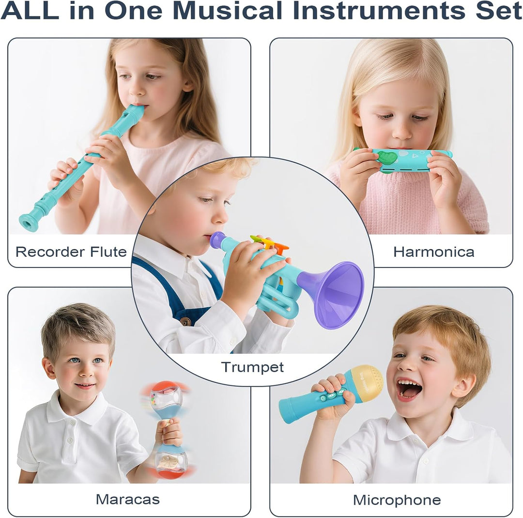 5-in-1 Musical Toys for Toddlers 2-4 – Birthday Gift with Trumpet & Flute