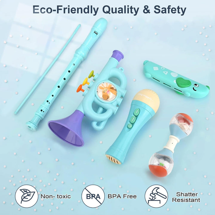 5-in-1 Musical Toys for Toddlers 2-4 – Birthday Gift with Trumpet & Flute