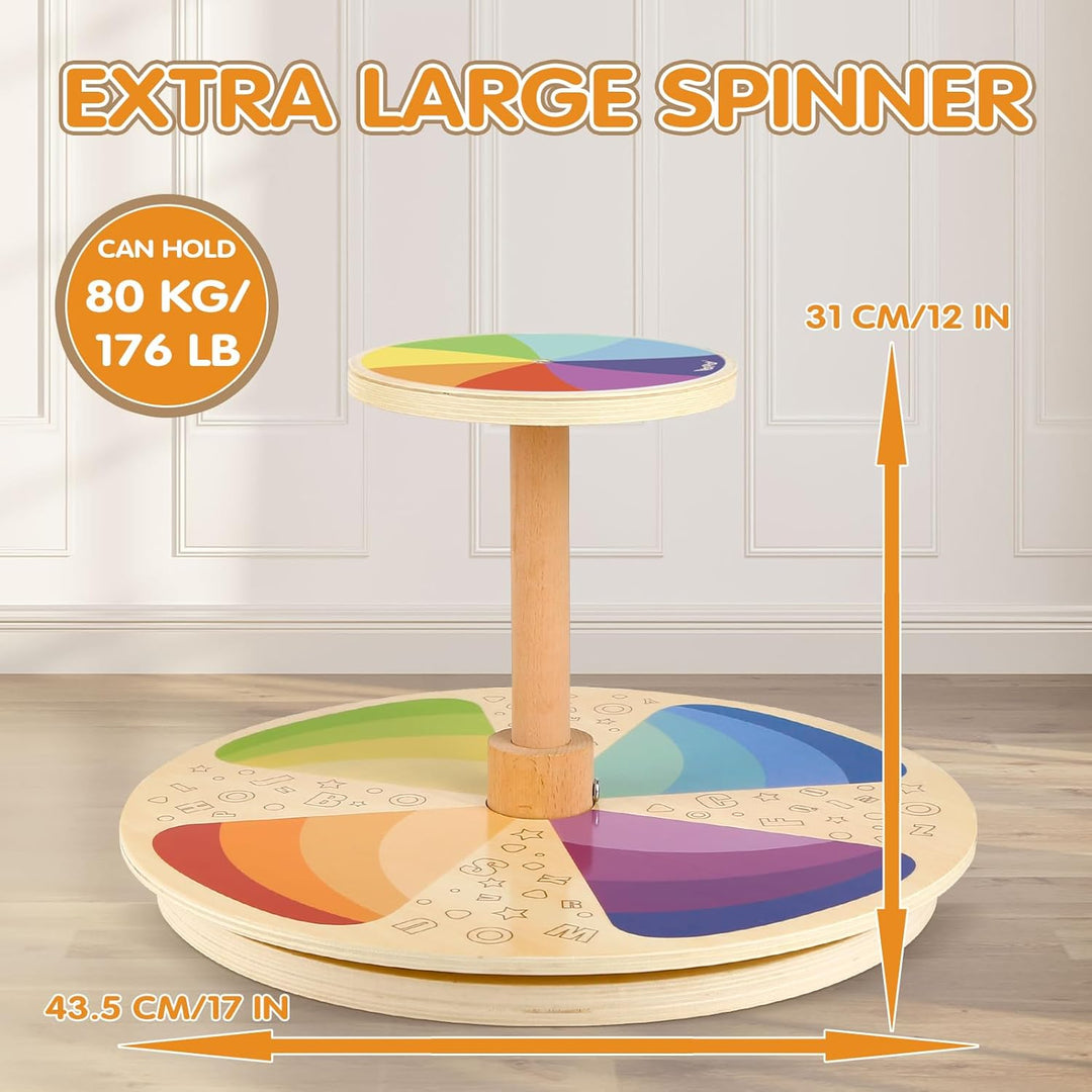 Wooden Sit and Spin Toy for Toddlers Age 3+