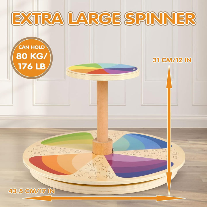 Wooden Sit and Spin Toy for Toddlers Age 3+