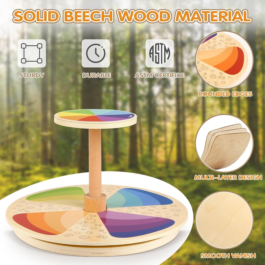 Wooden Sit and Spin Toy for Toddlers Age 3+