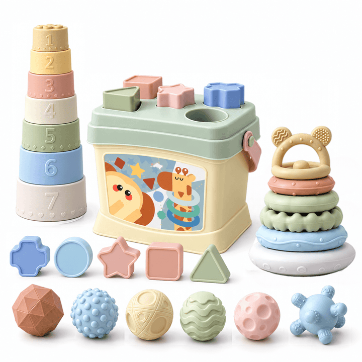 Soft Touch Silicone Teething &amp; Sensory Stacking Toy