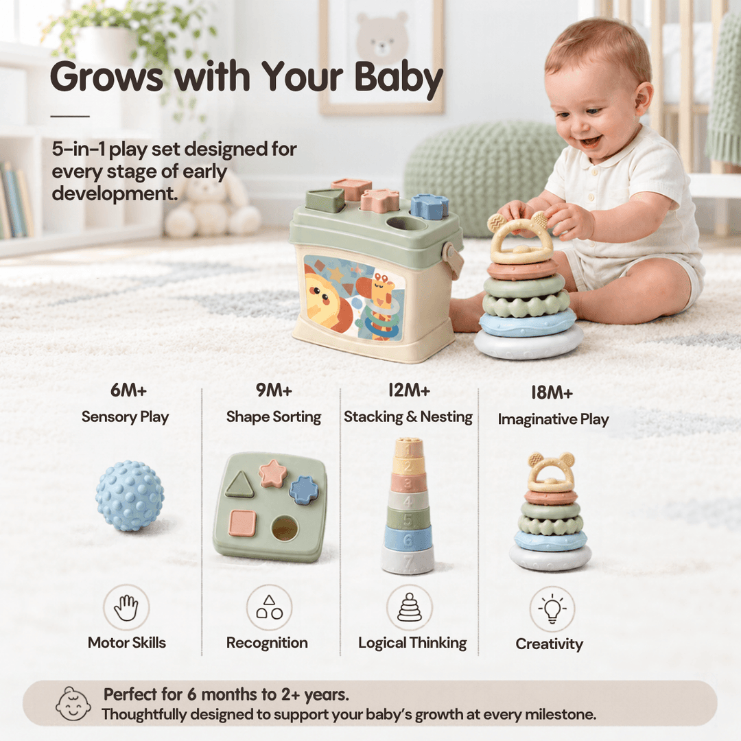 Soft Touch Silicone Teething &amp; Sensory Stacking Toy