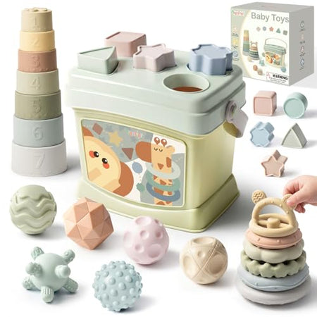 Silicone Sensory Montessori Baby Toy for Toddlers 6M - 2YS