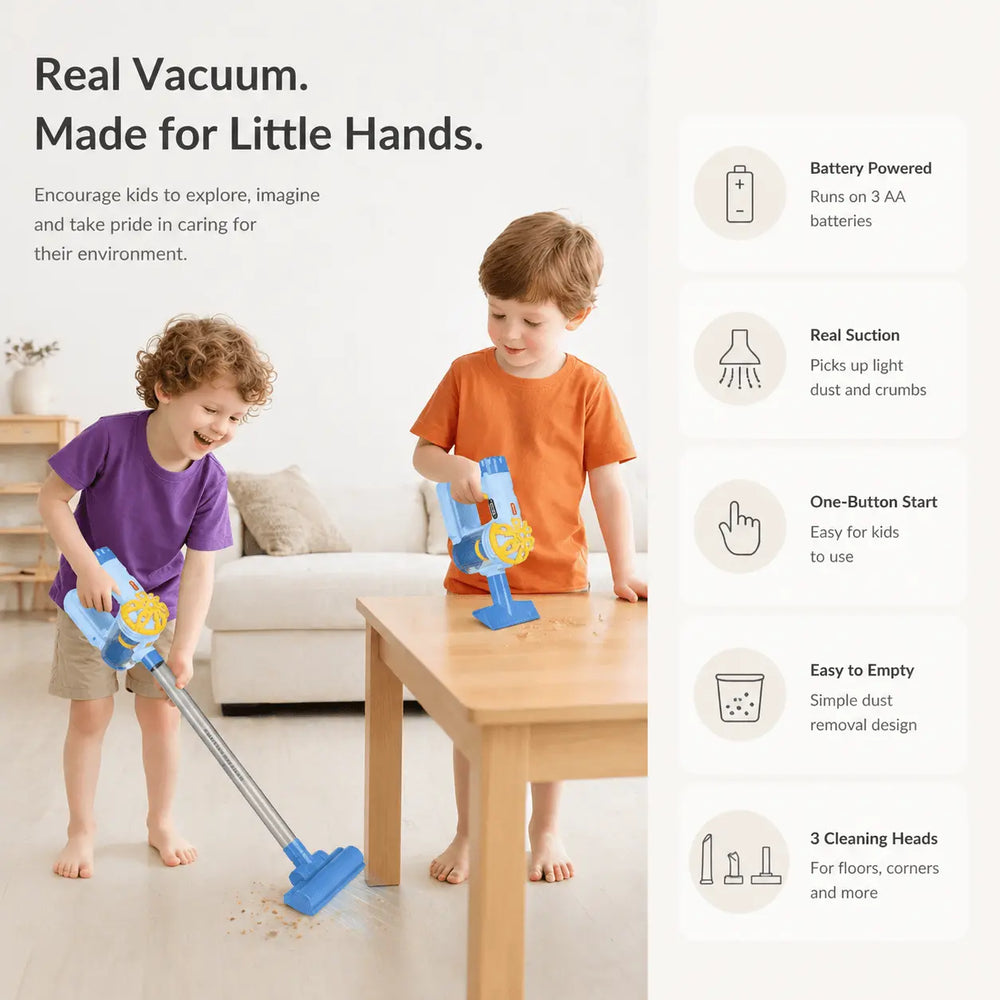Wooden Cleaning Toys Set with Vacuum for Kids 3+ 