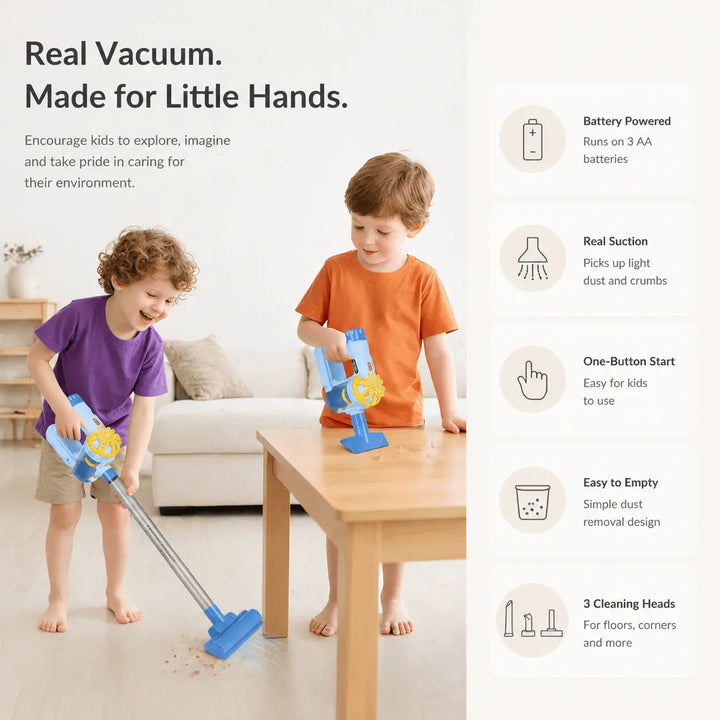 Wooden Cleaning Toys Set with Vacuum for Kids 3+ 