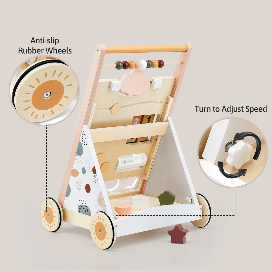 wooden baby walker
