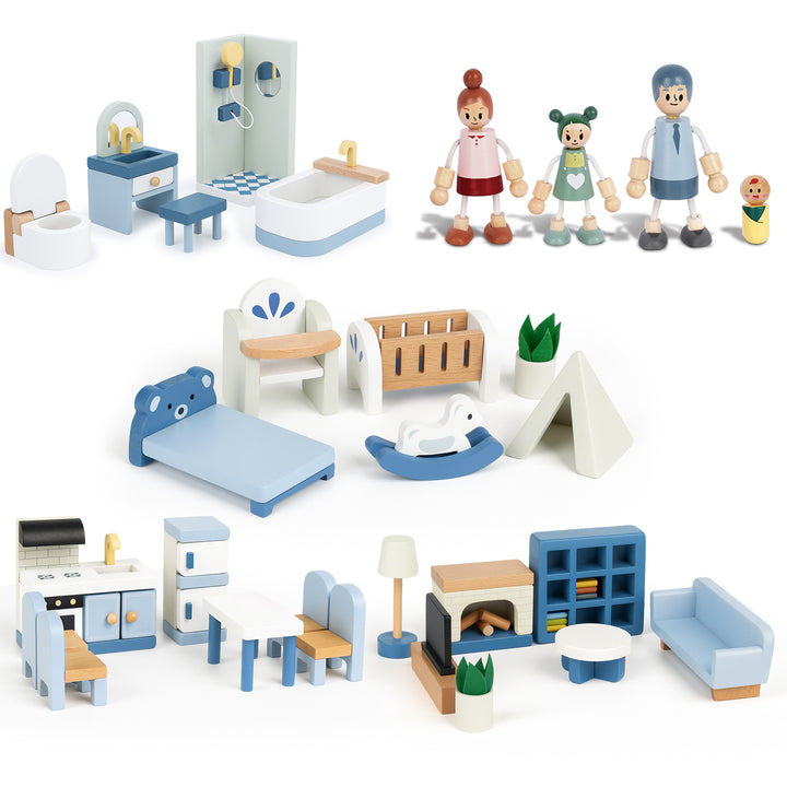 wooden dollhouse kit