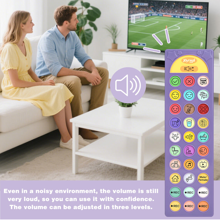 AAC speech device with programmable buttons and volume controls