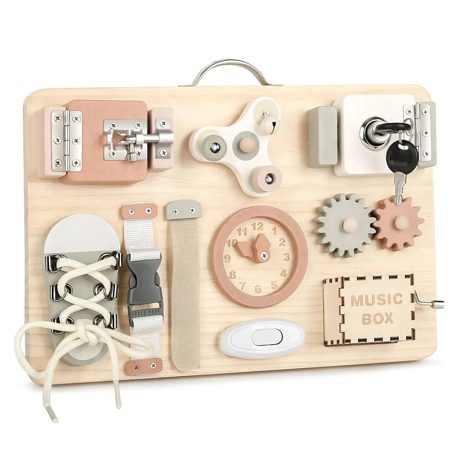 ZOOI Busy Board Montessori 9 In 1 - Pannello Sensoriale In Feltro Per Bambini 1-4 Anni - Giocattolo Educativo Portatile