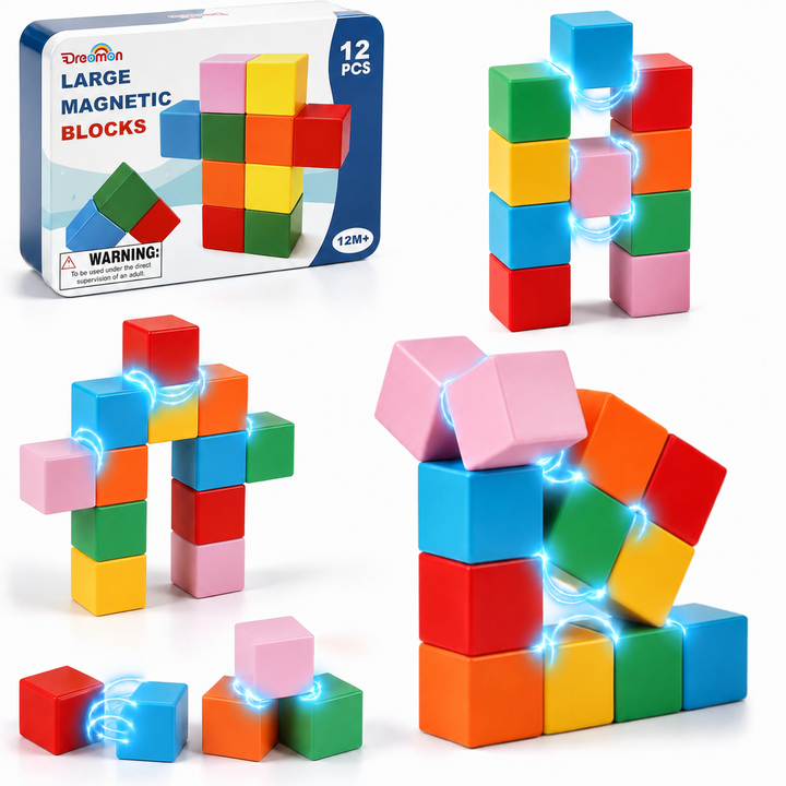 Large Magnetic Building Blocks STEM Magnets Toys for Kids