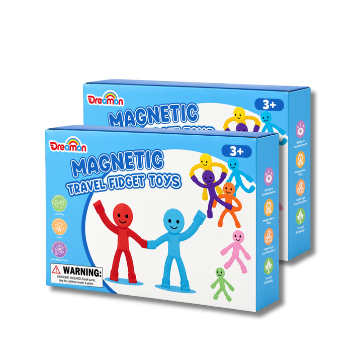 Magnetic Sensory Figures Toys with Metal Box (Solid Colors)
