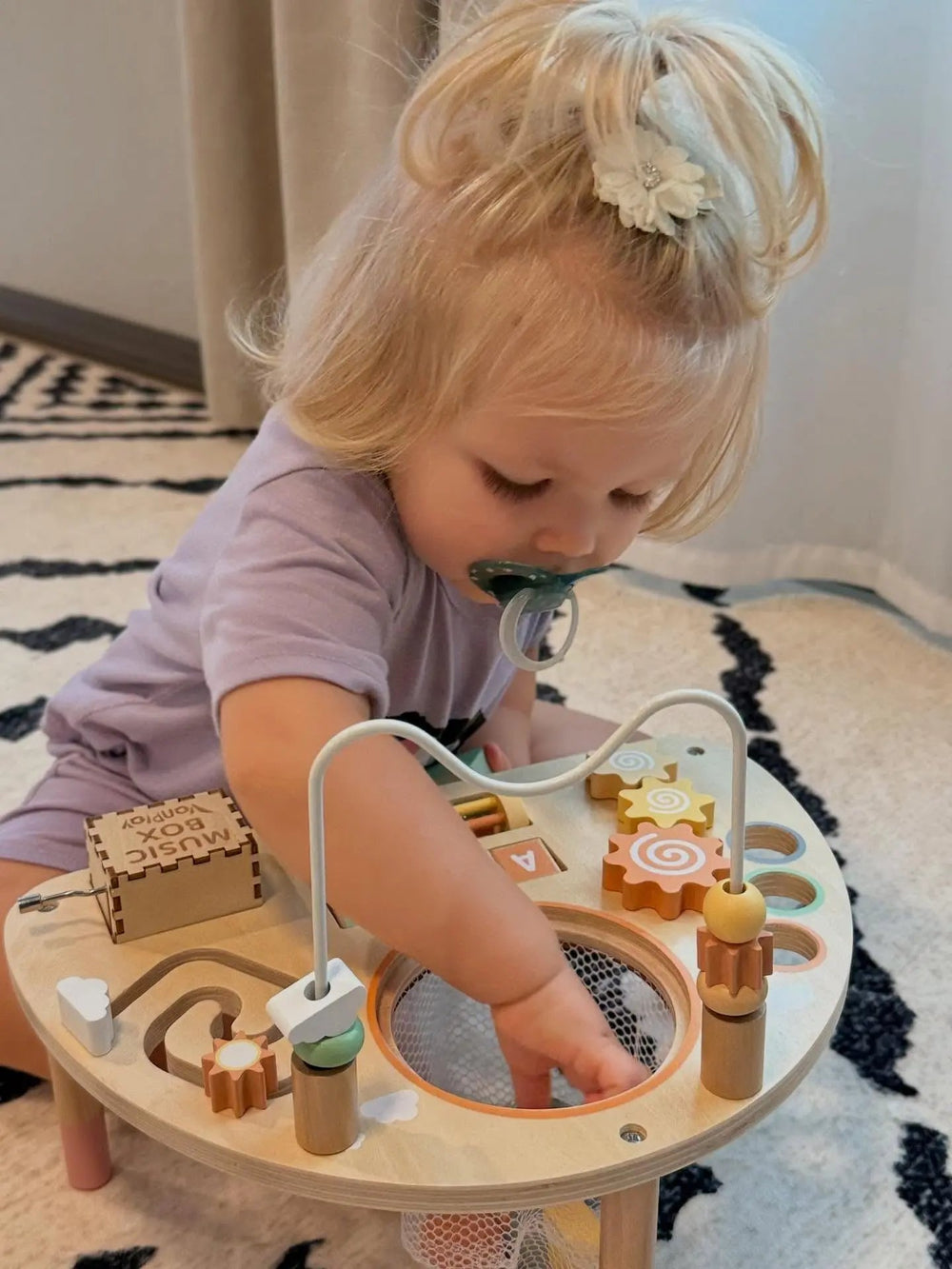 Montessori 8-in-1 Wooden Activity Table for Toddlers 1-3 