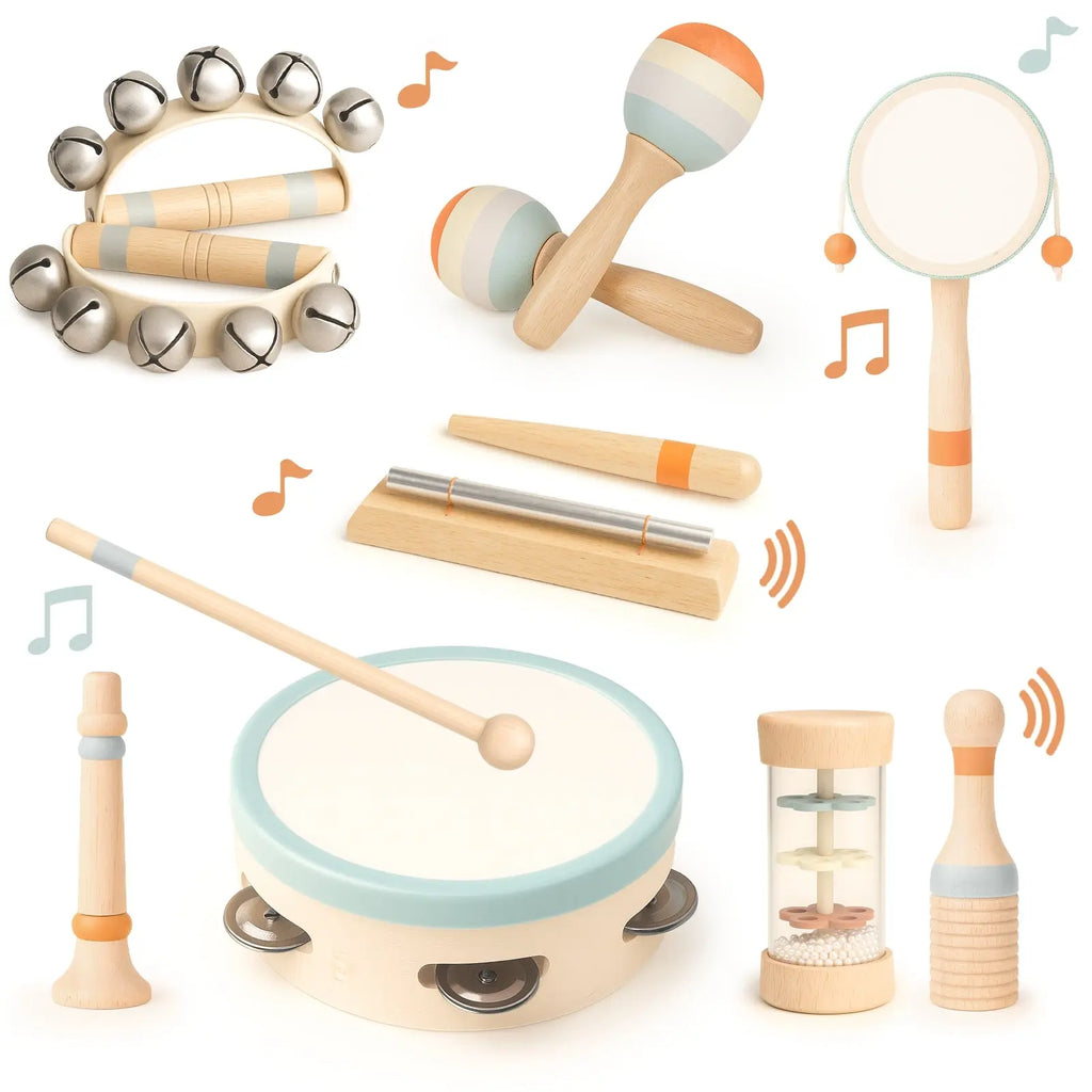 Drums & Bells Wooden Montessori Instruments 18M 4YS