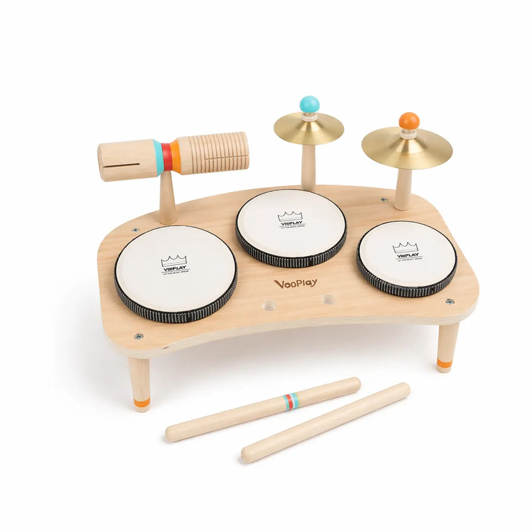 Little Beat Makers – 8-in-1 Wooden Music Table & Drum Set 
