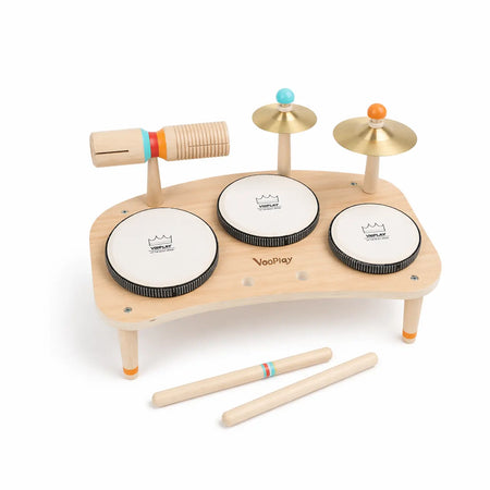 Little Beat Makers – 8-in-1 Wooden Music Table & Drum Set 