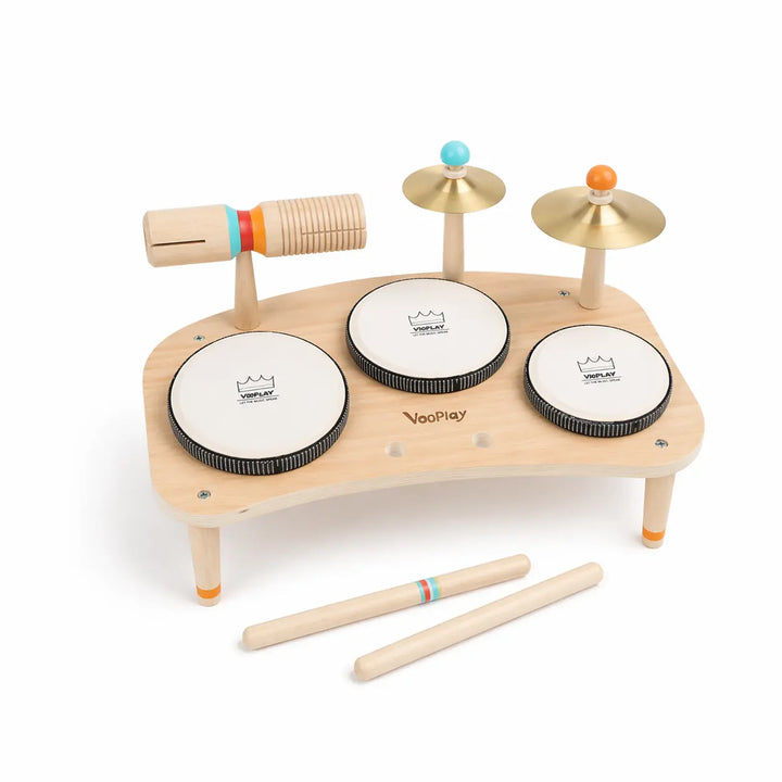 Little Beat Makers – 8-in-1 Wooden Music Table &amp; Drum Set 