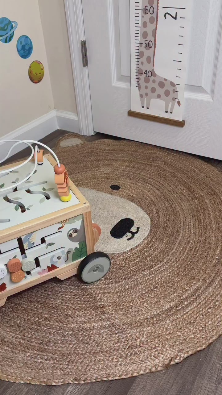 Adjustable Wooden Baby Push Walker for Toddlers