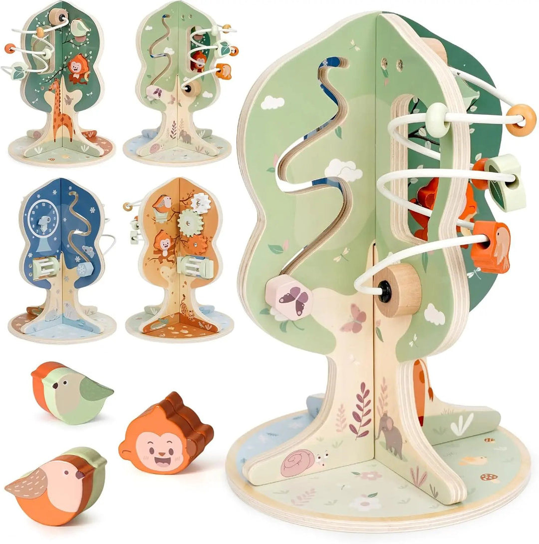 8-in-1 Wooden Activity Cube for 1-3 Year Olds 